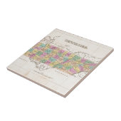Carreau Vintage Map of Tennessee (Côté)