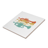 Carreau Vintage Marching Band Trumpet Player Retro Design  (Côté)