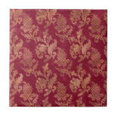 Carreau Vintage Maroon d'or Floral Damask (Devant)