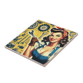 Carreau Vintage Mechanic Pin-up (Côté)