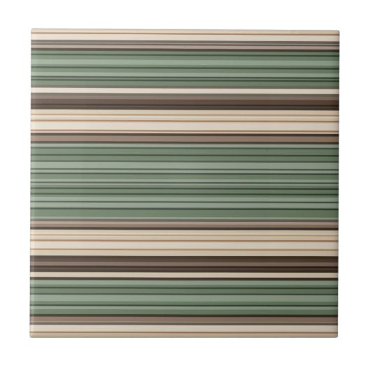 Carreau Vintage MidCentury Lines Vert Brown (Devant)