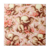 Carreau Vintage mignonne bébé éléphant Motif (Devant)