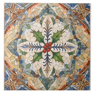 Carreau Vintage, mosaïque de Noël, passé de Noël revisité