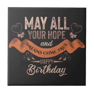 Carreau Vintage Motivational Joyeux voeux d'anniversaire