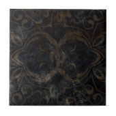 Carreau Vintage Noir Perdu Blanchi Marbre (Devant)