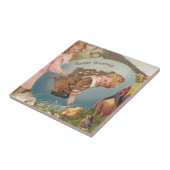 Carreau Vintage Pâques Victorienne fille et garçon (Côté)