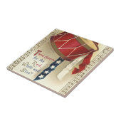 Carreau Vintage Patriotique, Tambours avec notes musicales (Côté)