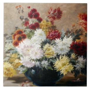 Carreau Vintage Paul Biva Astern dans le vase Floral