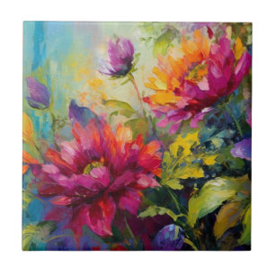 Carreau Vintage peinture florale