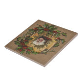 Carreau Vintage Père Noël Antique Holly Christmas (Côté)