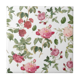 Carreau Vintage Rose Floral Fleur rose