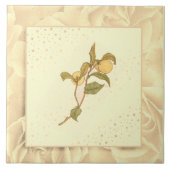 Carreau Vintage rose pâle vert et jaune (Devant)