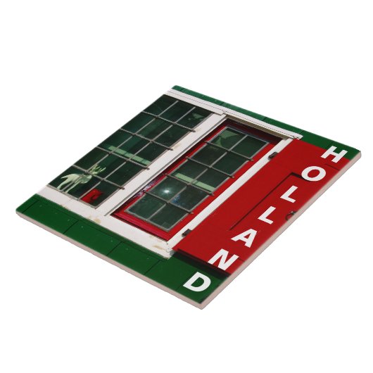 Carreau Vintage rouge vert blanc néerlandais traditionnel (Côté)