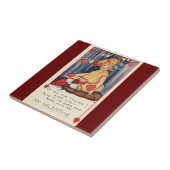 Carreau Vintage Saint Valentin, Fille aux Coeurs rouges (Côté)