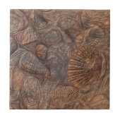 Carreau Vintage Sea Shells Ocean Beach Brown Nautique (Devant)