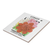 Carreau Vintage Seed Packet Art, Cosmos Garden Flowers (Côté)