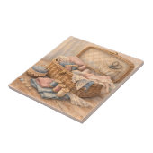 Carreau Vintage Sewing Basket Cottagecore Pastel (Côté)