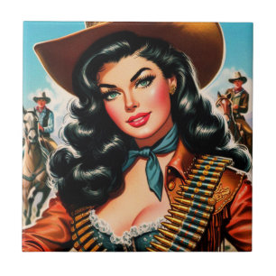 Carreau Vintage Sheriff Pin-up