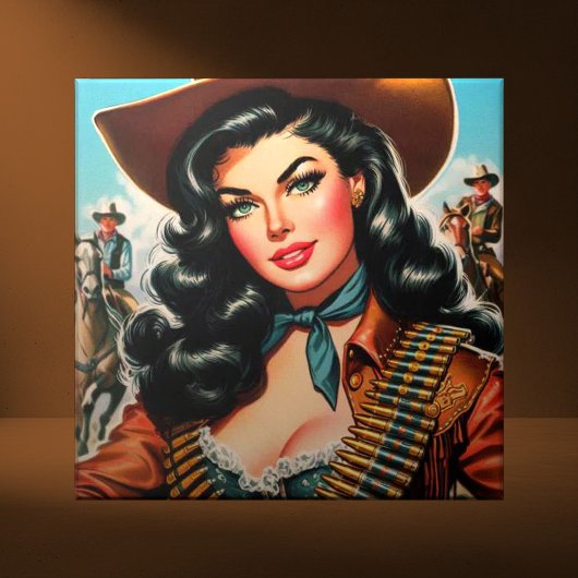 Carreau Vintage Sheriff Pin-up