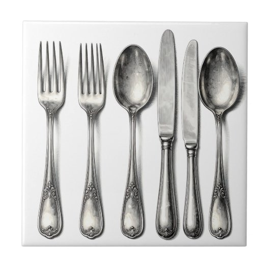 Carreau Vintage Silverware Ornate Flatware Kitchen (Devant)