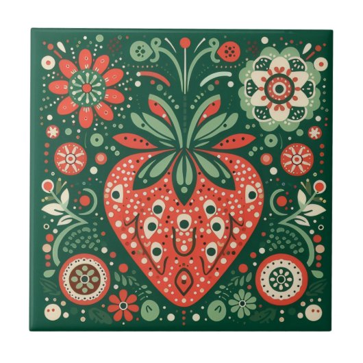 Carreau Vintage Strawberry tile (Devant)
