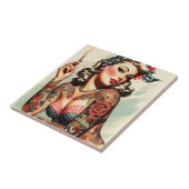 Carreau Vintage Tattoo Old School Pin-up (Côté)