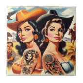 Carreau Vintage Tattooed Cowgirls (Devant)