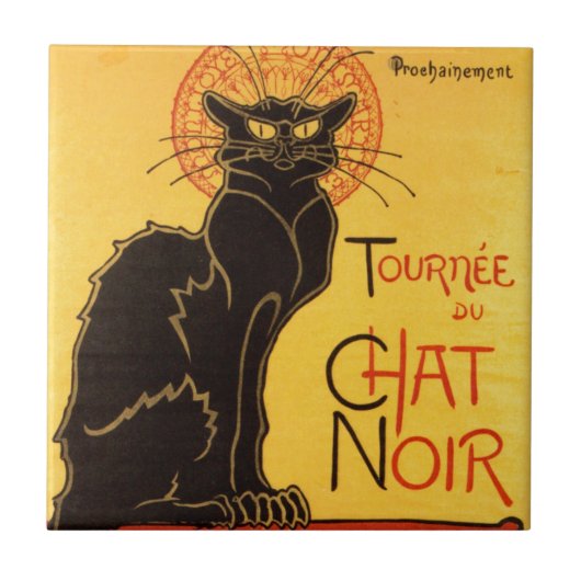 Carreau Vintage Tournee de Conversation Noir Chat Noir (Devant)