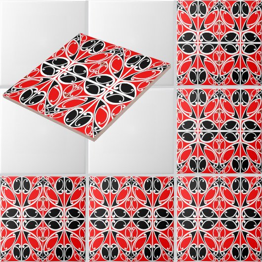 Carreau Vintage Traditional  Maori Tribal Art Pattern