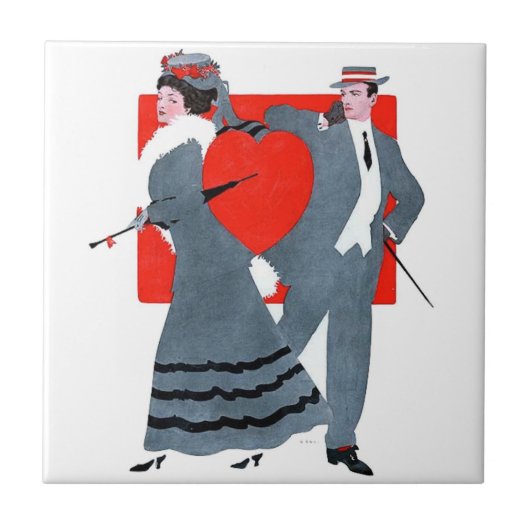 Carreau Vintage Valentine Couple (Devant)