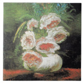 Carreau Vintage Van Gogh Vase de pivoines (Devant)