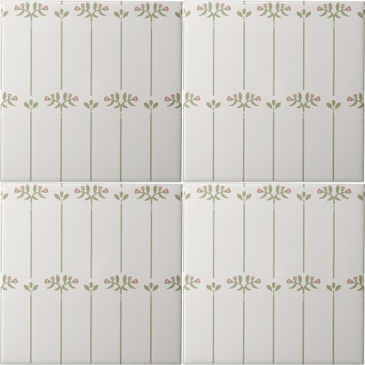 Carreau Vintage Victorian Botanical Traditional Stripes