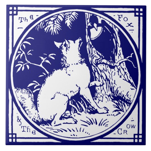 Carreau Vintage Victorian Era Fox & Crow Delft Blue (Devant)