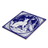 Carreau Vintage Victorian Era Fox & Crow Delft Blue (Côté)