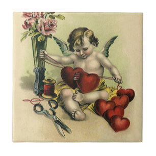 Carreau Vintage Victorien Valentine's Day Angel Seamstress