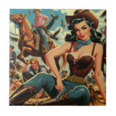 Carreau Vintage Western Country Girl (Devant)