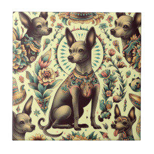 Carreau Vintage Xoloitzcuintle sans fil