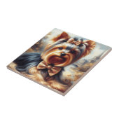 Carreau Vintage Yorkshire Terrier peinture (Côté)