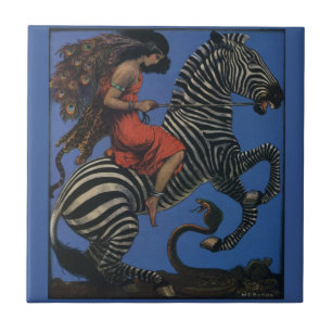 Carreau Vintage Zebra Art Nouveau Femme