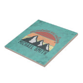 Carreau Vintages pastels montagnes appellent monogram (Côté)