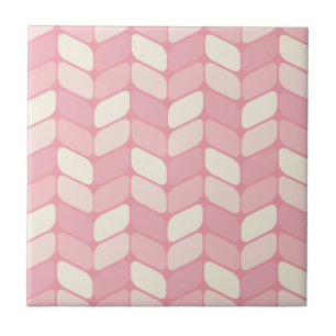 Carreau Vintages rectangles diagonales Vanille rose