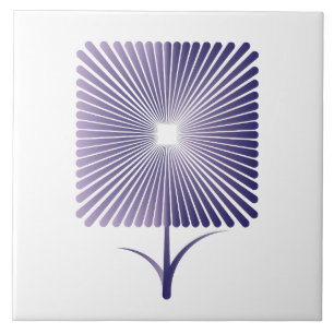 Carreau Violet carré fleur nb