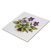 Carreau Violet pourpre style vintage botanique (Côté)