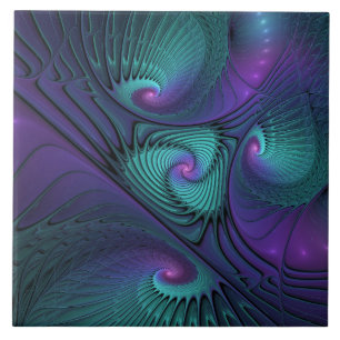 Carreau Violet Rencontre Turquoise Art Fractal Abstrait Mo