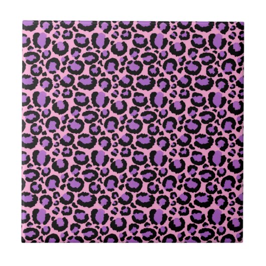 Carreau Violet Rose Guépard Motif Léopard Animalier (Devant)