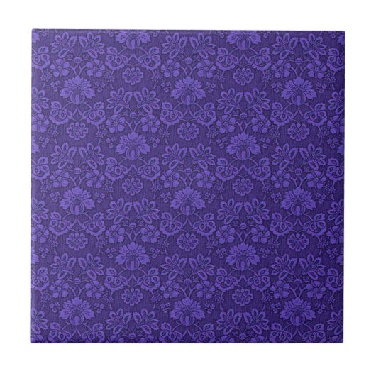 Carreau Violet Vintage Damask Pattern (Devant)