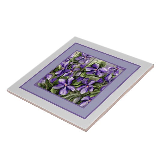 Carreau violettes dans un bocal de lune (Côté)