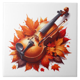 Carreau Violon dans le lit des feuilles