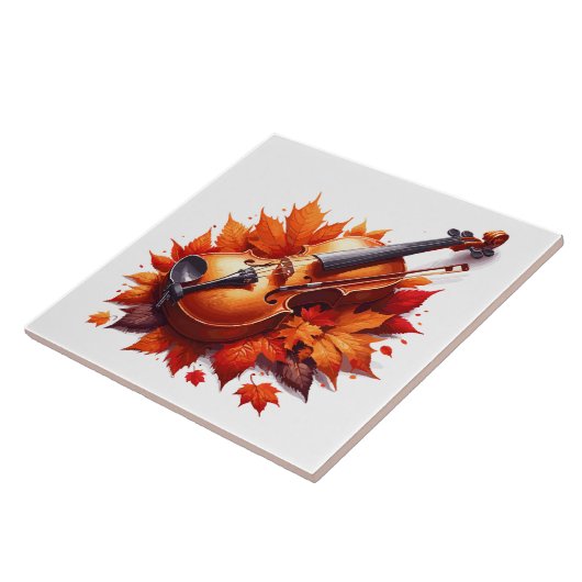 Carreau Violon dans le lit des feuilles (Côté)