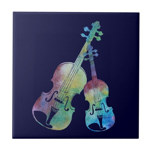 Carreau Violon et alto d'arc-en-ciel (Devant)
